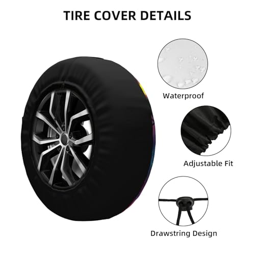 Image of Cats Eat Pizza Spare Tire Cover for Rv SUV Trailer Truck- Funny Cute Decor Tire Cover Polyester Wheel Covers Universal Fit for Outdoor Camper Travel,17 inch