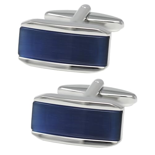 Manicura de Ojo de Gato Rectangular Azul Marina con Caja miniatura 1