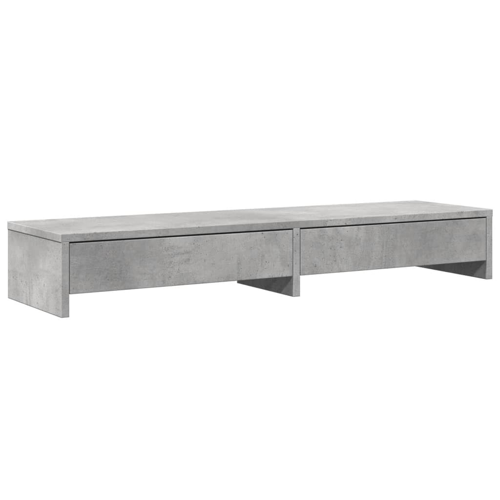 Vidaxl (Concrete Grey) Monitor Stand With Drawers Monitor Riser Display Stand Engineered Wood
