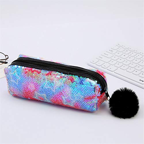 Preisvergleich Produktbild Flip Pailletten Federmäppchen Kosmetiktasche Bleistiftbeutel Reversible Pailletten Handtasche Doppelte Farbe Make-up Taschen Studenten Federmäppchen Glitter Make-up Tasche Für Frauen Kinder(F)