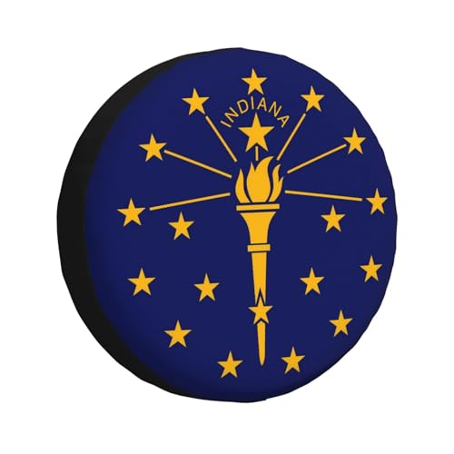 Bulcli Indiana Flag 17-Inch Tire Cover for Cars & SUVs