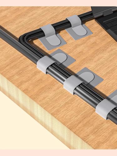 10 Piezas Organizadores de Cables con Gancho y Bucle Ajustable, Correas Reutilizables para Gestión de Cables Bajo Escritorio para Hogar y Oficina miniatura 4