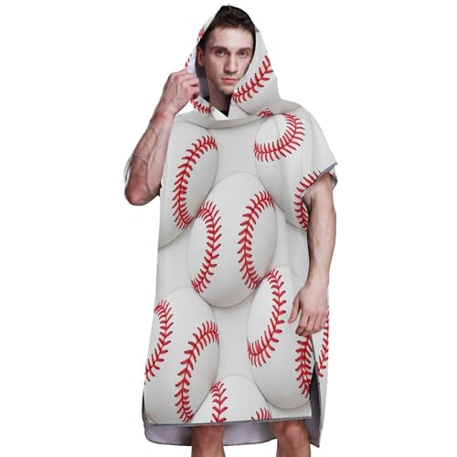 Serviette de bain à capuche poncho de surf léger blanc rouge taille unique - 8