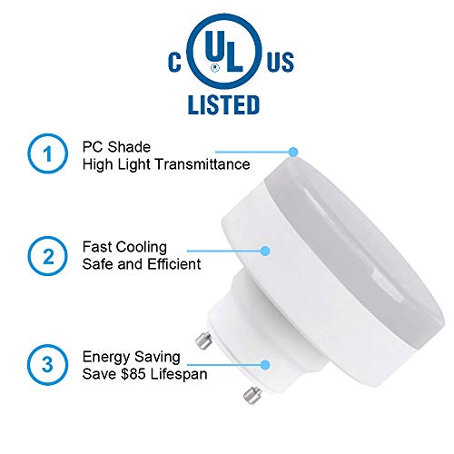 Crioo Gu24 Led Puck Light Bulb, 9W(60W Cfl Equivalent), 2700K, 800Lm, Ul Listed, 2 Prong Light Bulbs For Home Kitchen Closet, Mini Twist Lock Spiral Low Profile Squat Bulb (1 Pack) #TOP2