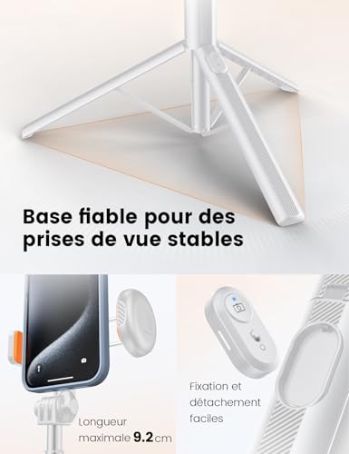 ANXRE 180cm Trepied Smartphone avec Télécom, NT79 Perche a Selfie Monopod – vue 3