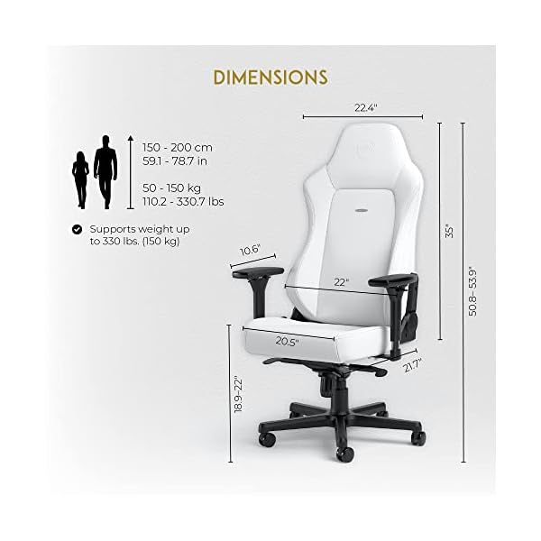 noblechairs Epic TX Gaming Stuhl, Bürostuhl, Schreibtischstuhl, Atmungsaktives Textilgewebe, Kopf- und Lendenstütze… – Bild 7