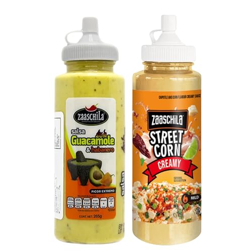 Salsas Mexicanas Cremosas 265g | Guacamole Habanero, Street Corn | Salsas para Tacos, Nachos y Comida Mexicana | Pack Variado Sabores Auténticos