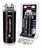 TOPSTRONGGEAR 2 Farad Digital Power Capacitor for Car Audio System, Performance Car Audio Capacitors with LED...
