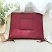 YEARLY Solid Color à Manger Galette De Chaise, Japonais Carré Coussin De Siege Coton Et Lin Respirabilité Office Ordinateur Cuisine Coussins De Chaise avec Liens-vin Rouge 40x40cm(16x16inch)