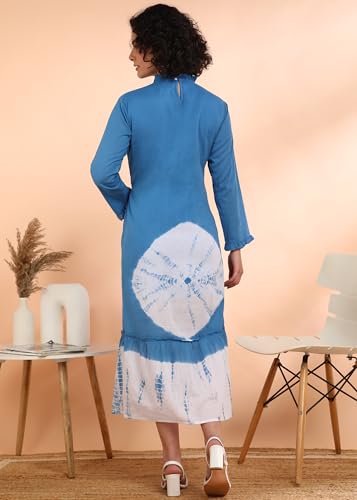 Image of Maaesa Women Floral Cotton Flared Dress