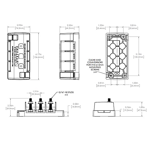Blue Sea Systems 5194 Fuse Block Mrbf 3Circ Independent Boating Electrical Equipment #TOP2