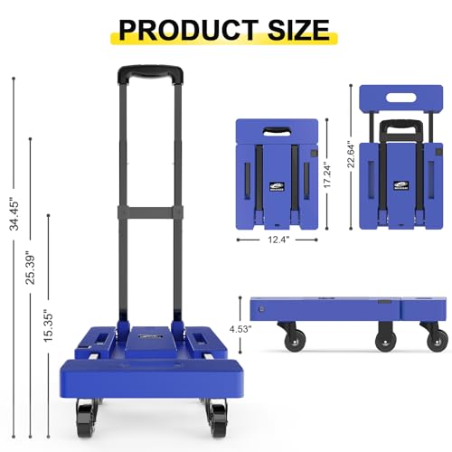 image for SOLEJAZZ Folding Hand Truck Portable Dolly Cart with Wheels Foldable 5