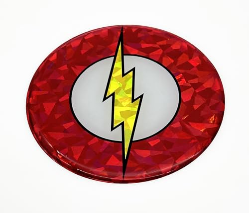 Image of Elektroplate Officially Licensed DC Comics The Flash Automotive Reflective Domed Decal (3.25 inch Diameter) Premium 3D All Weather Sticker for Car, Water Bottle, Laptop, Phone | Made in the USA
