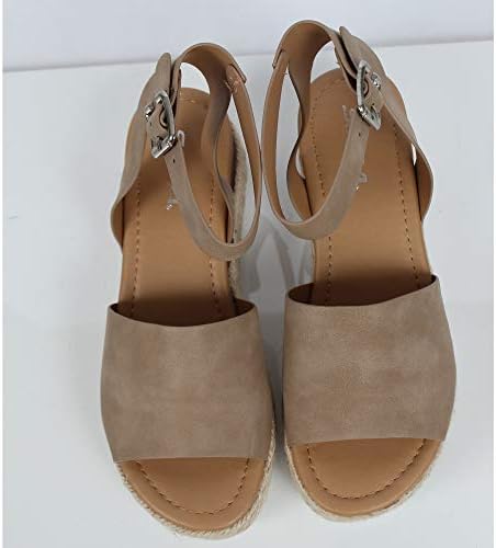 Soda Women's Open Toe Halter Ankle Strap Espadrille Sandal, Natural Nubuck, 6 | Image 3