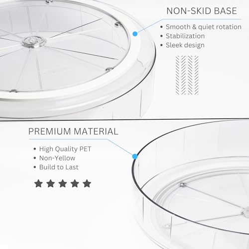 Image of NOSTALGIQ 3-Pack Lazy Susan Organizer | Rotating Pantry Organizers and Storage | Clear Lazy Susan for Table Top, Cabinet Organizer, Perfume Organizer, Spice Rack Organizer (9 inch, 10 inch, 11 inch)