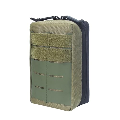 ZFFOZZ Pochette Tactique Utilitaire, Sac D'administration MOLLE, Poche à Outils EDC Étanche pour Gilet Sac de Poitrine et de Taille(Green)