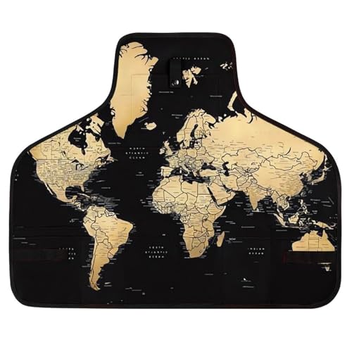Delantal de trabajo con mapa mundial y 8 bolsillos ajustable unisex miniatura 1