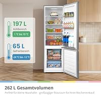 Comfee 401L Kühl-Gefrierkombination SPACE MASTER, NoFrost, 186 cm, Multi-Airflow, -24° 4-Sterne-Gefrierfach, SuperKühlen & SuperGefrieren, LED, 35 dB, Maxx Fresh Zone, Edelstahl-Optik, MDRB548MME46 – Ansicht 3