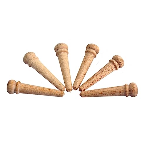 Yardwe 6 PCS String Natural Maple Bridge Pins for Acoustic Guitar Easy to Install End Pins for Enhanced Sound Clarity and Responsiveness Replacement Parts for Folk Stringed Instruments