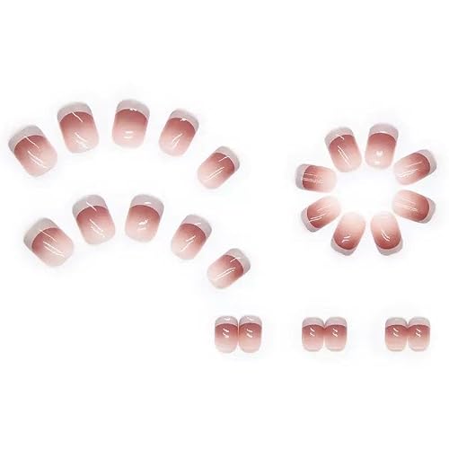 Lot de 24 faux ongles press-on, extra courts, gel gelé et brillant, ronds, réutilisables, pour manucure, bricolage, faux ongles pour femme – vue 3