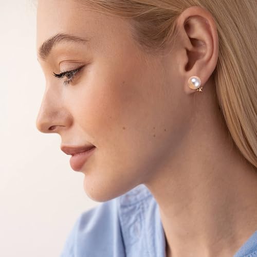 Thunaraz THA-PB-E0056-G 12 Pairs Comfortable Clip On Earrings For Women Sparklrd Crystal Clip Earrings Cz Cute Butterfly Flower Pearl Clip On Stud Earrings Non Piercing Jewelry Gold thumb #2