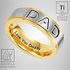 Willis Judd Mens DAD Titanium 8mm Ring Engraved Love You Daddy with Gift Pouch Two Tone (U) #3