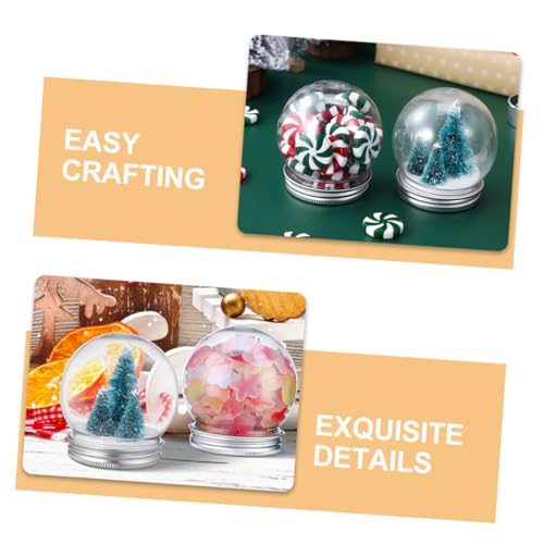 Frascos redondos rellenables para regalar globos de nieve caseros en Navidad 4