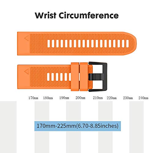 Notocity Compatible Fenix 5 Band 22Mm Width Soft Silicone Watch Strap For Fenix 5 Plus/Fenix 6/Fenix 6 Pro/Fenix 7/Exip/Forerunner 935/945/Approach S60/Quatix 5(Orange) #TOP6