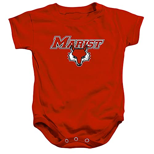 Marist College Official Stacked Unisex Infant Snap Suit for Baby,Red, 6 Months