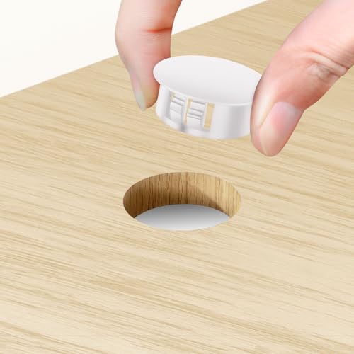 200Pcs White Nylon Hole Plug Set (9 Sizes: 1", 7/8", 3/4", 5/8", 1/2", 3/8", 5/16", 1/4", 1/5") - Plastic Hole Plugs, Assorted Sizes, Precision Fit End Caps for Cabinets & Furniture, Screw Hole Plugs
