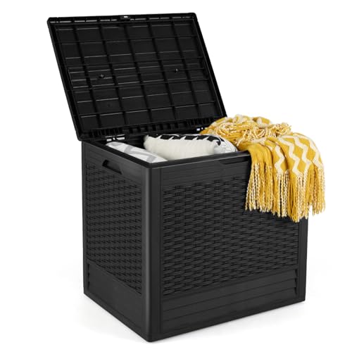 COSTWAY Gartenbox 96 L, Auflagenbox mit abschließbarem Deckel &...