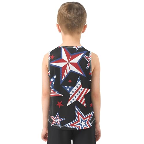 Boys' Tank Top Shirt Flag Style Star Pattern Sleeveless T-Shirts3