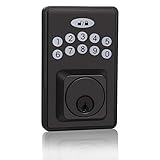 Probrico Keypad Deadbolt Lock Black, Electronic Deadbolt with 100 Codes, Code Door Lock Single...