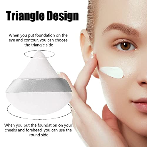 8 Pcs Triangle Powder Puffs, Reusable Triangle Sponges with Strap - Image 4
