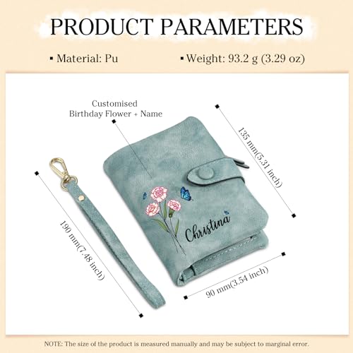 Custom Wallet for Women Custom Birth Flower Photo Name Wrist Strap Purse for Mom Grandma Mother's Day3