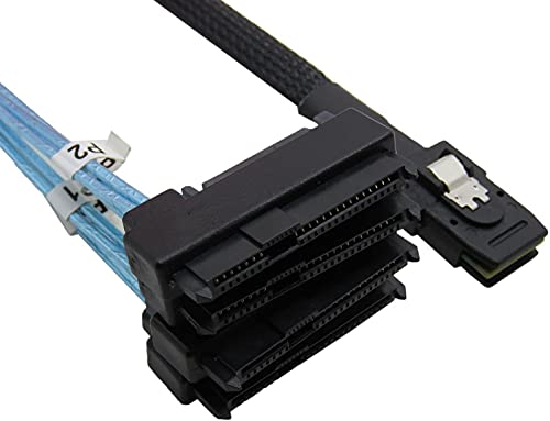 CABLEDECONN Mini SAS 36 SFF-8087 to (4) SFF-8482 Connectors with SATA Power 0.5m - Thumbnail 4