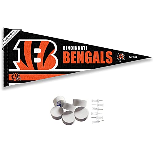 Bannière Cincinnati Bengals avec punaises murales pour décoration de chambre