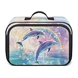 Tiasarato Small Crossbody Diaper Bag Dolphin for Baby Girl Universal Stroller Organizer Travel Storage Tote Bag for Diapers Mini Mommy Bag with Shoulder Strap