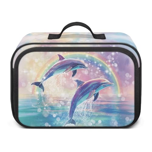 Tiasarato Small Crossbody Diaper Bag Dolphin for Baby Girl Universal Stroller Organizer Travel Storage Tote Bag for Diapers Mini Mommy Bag with Shoulder Strap