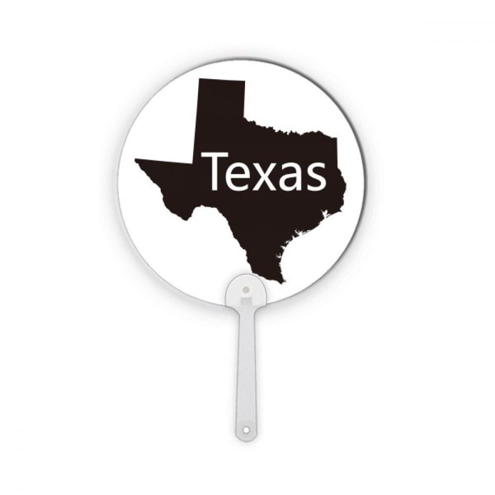 Éventail rond portable en plastique à motif Texas Ameusa pour loisirs créatifs