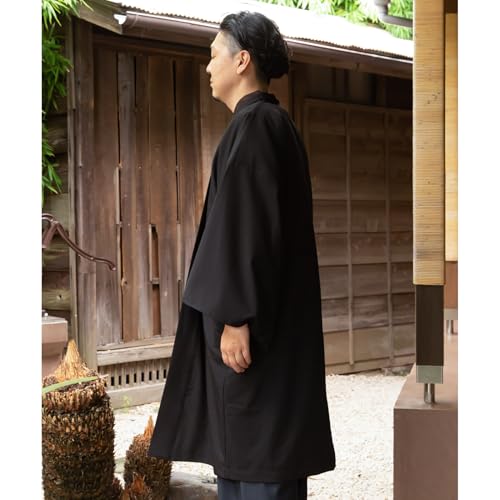 [倭物や Kaya] Behind The Scenes Kimono Haori - Japanese Overgarment/Japanese Formal Cardigan 7CC-1303 Men's Lion (Shishi) Black3