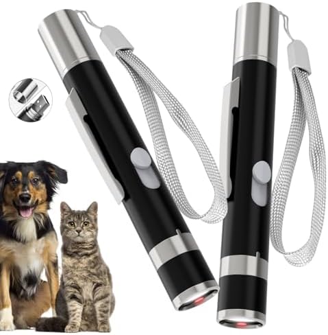 Cat Toy, 2 Pieces, Distinctive Black Painted Metal Casing, USB Re...