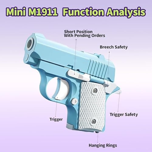 Hikewintoy Cool Fidget 1911 Toy Gun, 2 Pack 3D Printed Mini Stress Relief Toys, Fidget Toys Suitable for Relieving ADHD & Anxiety Relief, for Adults and Kids (Pink Blue) by Hikewintoy - Used condition - Image 5