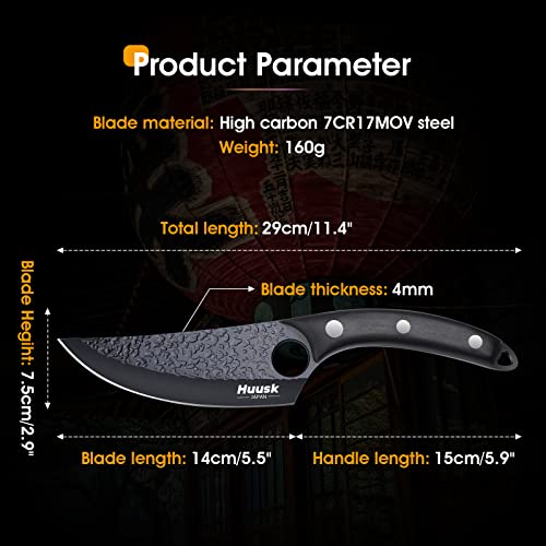 Huusk Japan Knife,Sharp Knife Chefs Knife With Leather Sheath Viking Knife Husk Knife Chef Meat Cleaver, Home Camping Or Outdoor #TOP5