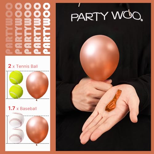Image of PartyWoo Metallic Rose Gold Balloons, 50 pcs 5 Inch Rose Gold Metallic Balloons, Rose Gold Balloons for Balloon Garland or Arch as Bachelorette Party Decorations, Wedding Decorations, Rose Gold-G107