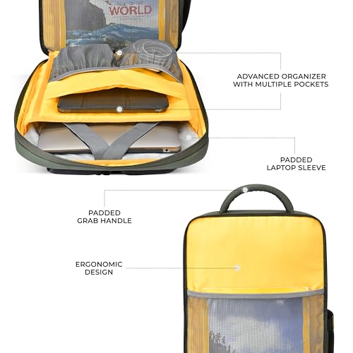 Image of Gear 9 to 5 17 inch /25L Medium Water Resistant Faux Leather Anti Theft Laptop Backpack | Casual Backpack | Travel Backpack for Men /Women (Olive - Olive)