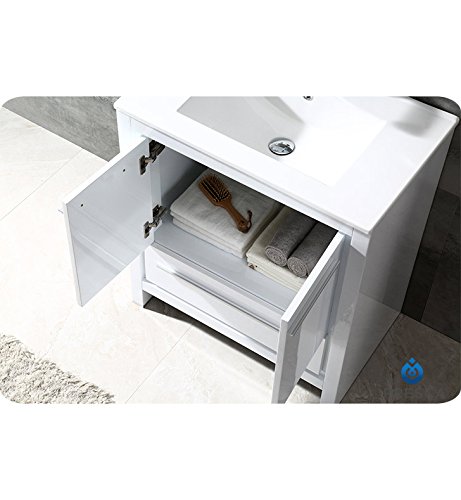 Fresca Allier 30" White Modern Bathroom Cabinet W/Sink #TOP6