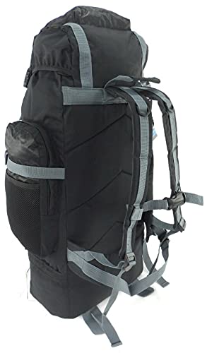L&B 120L Extra Large Hiking Camping Backpack Rucksack Luggage Bag (Black) - Image 3