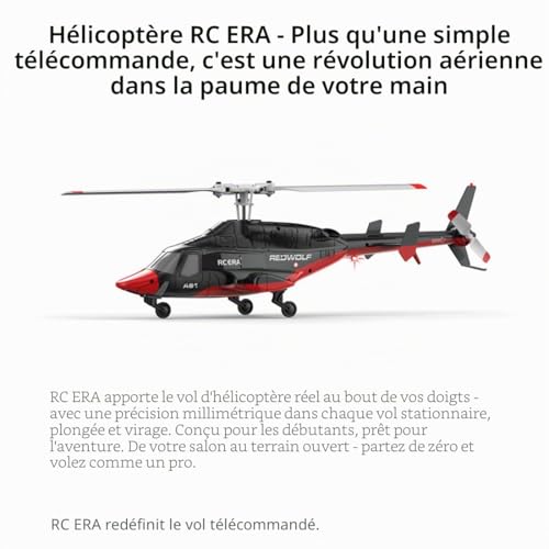 RCXTechPro RC ERA A61 Air-Wolf Hélicoptère radiocommandé à l'échelle 1/52 2,4 G 4 canaux avec télécommande de démarrage à une touche pour adultes et débutants – vue 7