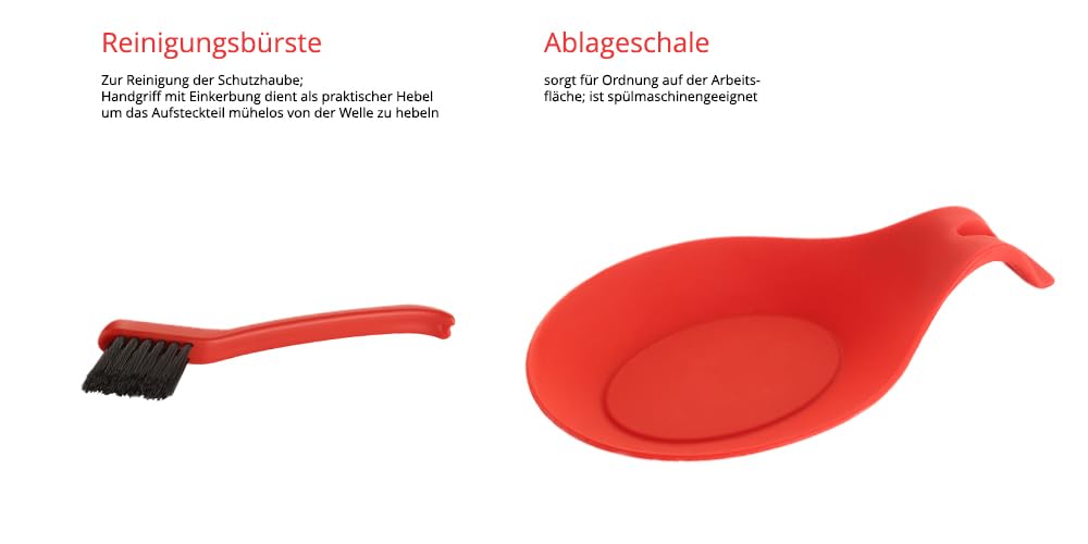 ESGE Zauberstab M 200 chrom 90580, blender ręczny, mikser ręczny, profesjonalny, akcesoria, do 17 000 obr./min, 200 W, ergonomiczny uchwyt, przełącznik podwójny, centrowanie nasadowe, silnik AC, kabel